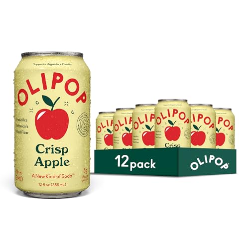 OLIPOP Prebiotic Soda Pop, Crisp Apple, Pantry Pack Packed with