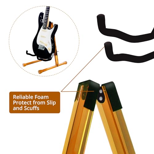MUSO Guitar Stand,Acoustic Guitar Stand,Acrylic Classical Electric Guitar Stand,Foldable Bass Guitar Stand,Guitar Accessories (Brown, Electric Guitar) by MUSO - Image 3