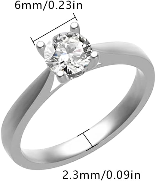 Lab Grown Diamond Ring 1Ct D/VVS1 18K White Gold Four-Prong Conflict-Free for Women Wife Mom - Image 3