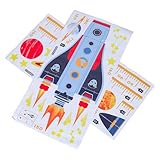 MOBUTOFU 2個部屋や教室にな 製 宇宙火箭身長計ステッカー 柔軟な貼り直し可能 ナースリー クラスルーム用 身長チャート