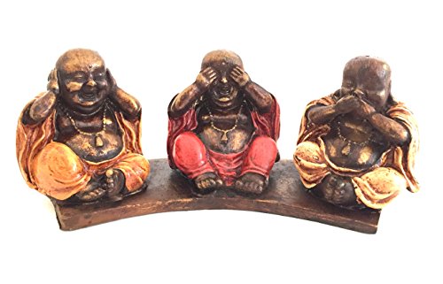 Oma See Hear Speak No Evil Figures Happy Buddha Statue Laughing Buddha Good Fortune Home Decor Gift #TOP5