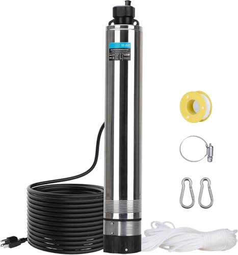 LEO 1.5HP Shallow Deep Well Pump 170FT Head, 1902GPH w/72.2FT Power Cord 115V, Stainless Steel, Shallow Well Pump for Home, Irrigation Low Noise