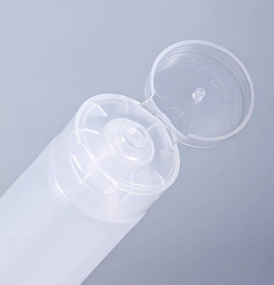 24PCS 100ml/3.4oz Empty Refillable Clear Plastic Squeeze Soft Tubes with Flip Cover Lotion Bottle Travel Sample Packing Cosmetic Makeup Container Storage Vials Jars for Facial Cleaner Toiletries