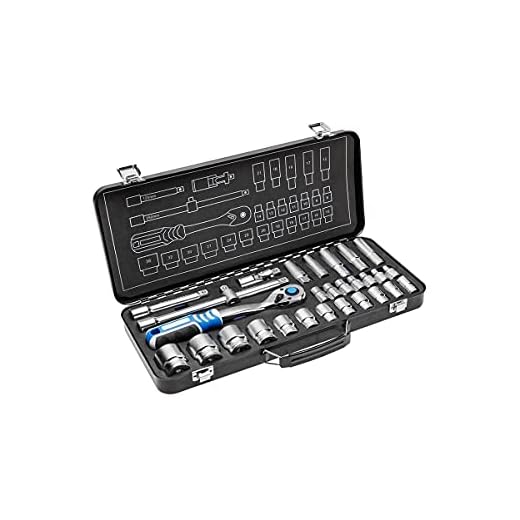 Högert HT1R480 Werkzeug Werkzeugkoffer Set Werkzeugkasten Gefüllt Steckschlüssel mit Ratsche, Werkzeugset Haushalt 29er