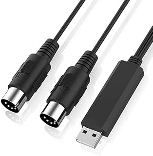 USB MIDI Interface Cable - MIDI to USB 1 In 1 Out Cable