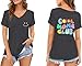 Ascrazy Mama V Neck Shirts for Women Mama Mommy Mom Bruh Life Tshirt Cool Moms Club Tee Mothers Day Tops Grey