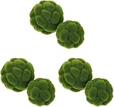 Cabilock 6pcs Green Moss Balls Decorative for Centerpiece Bowls Simulated Moss Balls Topiary Artificial Plant Ornament for Garden Wedding Party Decoration(3.9in/4.7in)