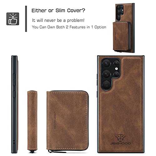 Carteira 2 in 1 Detachable Wallet Case For Samsung Galaxy S23 Ultra, Leather Slim Shockproof Phone B