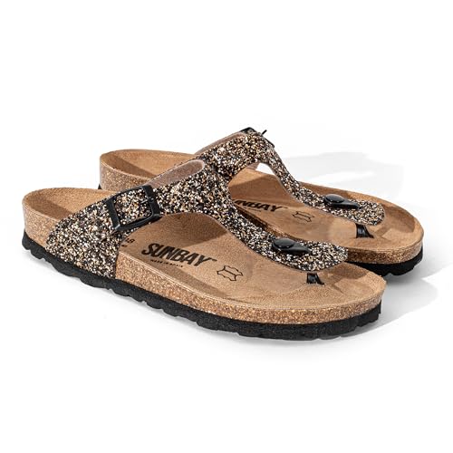 Sandales d'été plates Camelia confortables et ultra légères à paillettes