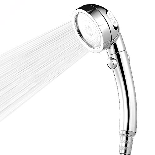 Shower Head,3 in 1 High Pressure Shower Head with ON/Off Pause Switch 3-Setting Water Saving Showerhead , handheld showerhead for Body Spray Chrome by imtfzctï¼ˆSilverï¼‰