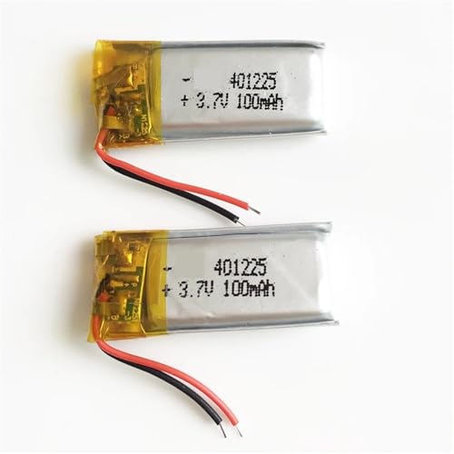 Batería LiPo 401225 3.7V 100mAh de alta estabilidad para microelectrónica de precisión ( 2PCS )