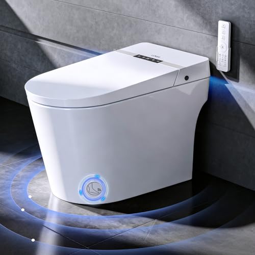 Smart Toilet,Smart Toilet with Bidet Built in,Auto Open Close, Foot Sensor, 1000 MaP Auto Flushing,Smart Heated Seat,Air Dryer, Digital Display