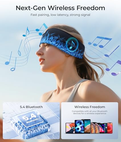 Image of LOVE EYE Sleep Sport Headphones Wireless Bluetooth 5.4 Headband Headphone