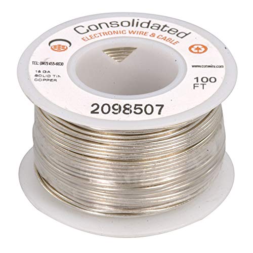 JAMECO VALUEPRO 3816-100 Tinned Copper Bus Bar Wire 18 AWG, Silver