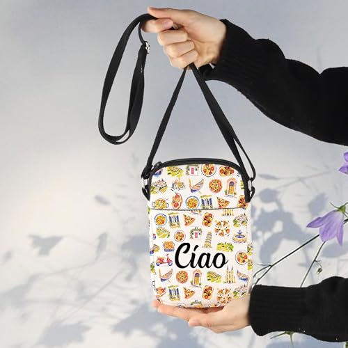 MNIGIU Italy Trip Gift Welcome Quotes Bag Ciao Bella Crossbody Bag Funny Italy Word Handbag Italian Gift3