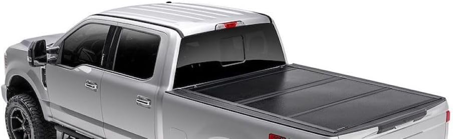 Hard Folding Tonneau Cover Fits Ford F-250 Super Duty 6.8 Foot Bed 2017-2026 Tri-Fold 3 Panel Design, Lockable with OEM Tailgate Lock Gloss Black Powder Coated Aluminum TrailFX TFX8004