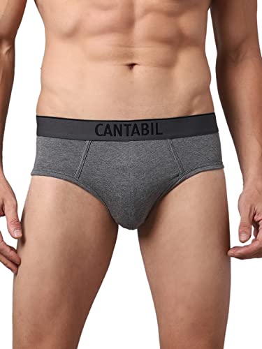 Image of Cantabil Men Solid Elastane Stretch Ultrasoft Fabric Pack of 2 Brief l Bried for Men (P MBRF00016 Anthra)