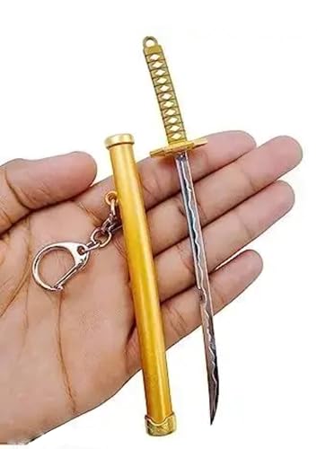 Image of Katana with Scabbard Collectable Anime Toy Keychains | Mini Samurai Sword Key Ring for Car, Bike & Bag | Anime Inspired Gift for Bike - Muiticolour (Pack of 1 pc)