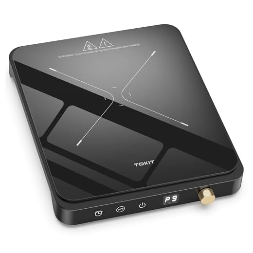 TOKIT Plaque de Cuisson Induction 2000 W, Plaque À Induction M2 Avec 9 Niveaux De Puissance Individuels, Bouton Rotatif, Minuterie 90 Minutes, Ultra-Fine 40 Mm, Noire Pour Cuisine, Dortoir, Camping