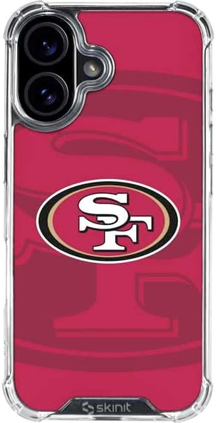 Skinit Clear Phone Case Compatible with iPhone 17 - Officially Licensed NFL San Francisco 49ers Double Vision Design