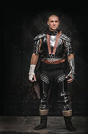 Guts Armor from Berserk Replica - Blackened Steel Full Set Cuirass/Shoulders/Bracer/Leg Greaves - Steel Armor Handcrafted Custom Made