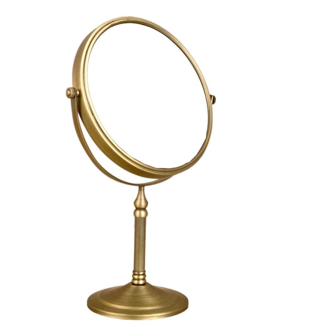 Miroir de maquillage double face rétro à triple grossissement pour bureau