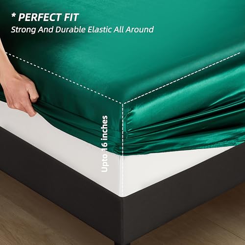 Parure de lit en satin de luxe 4 pièces comprenant drap-housse complet - 5