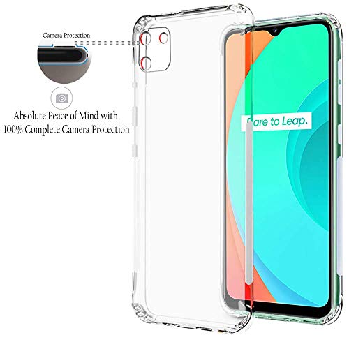Image of COVERBLACK Soft Rubber Silicon Clear Back Cover Compatible Model for Realme C11 2019 - Transparent