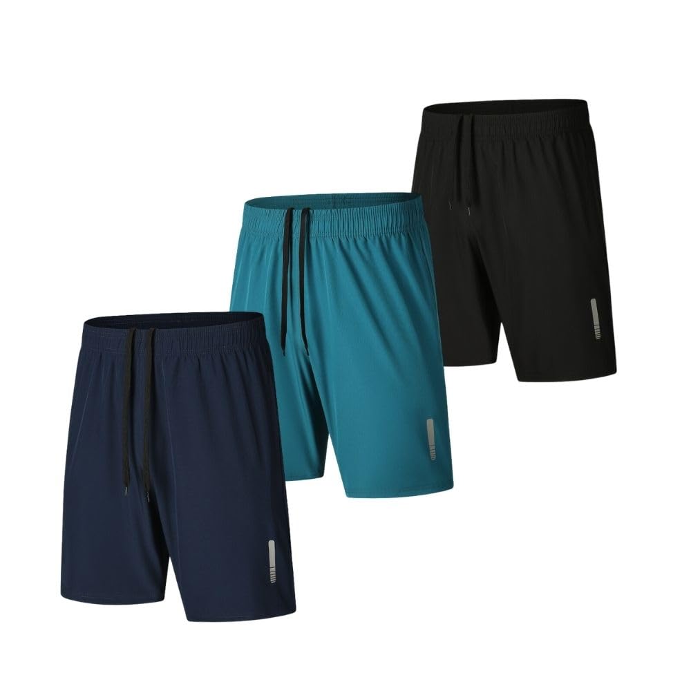 fovdtaa - Pantaloncini sportivi da uomo, ad asciugatura rapida, per palestra, corsa, allenamento, 3 pezzi