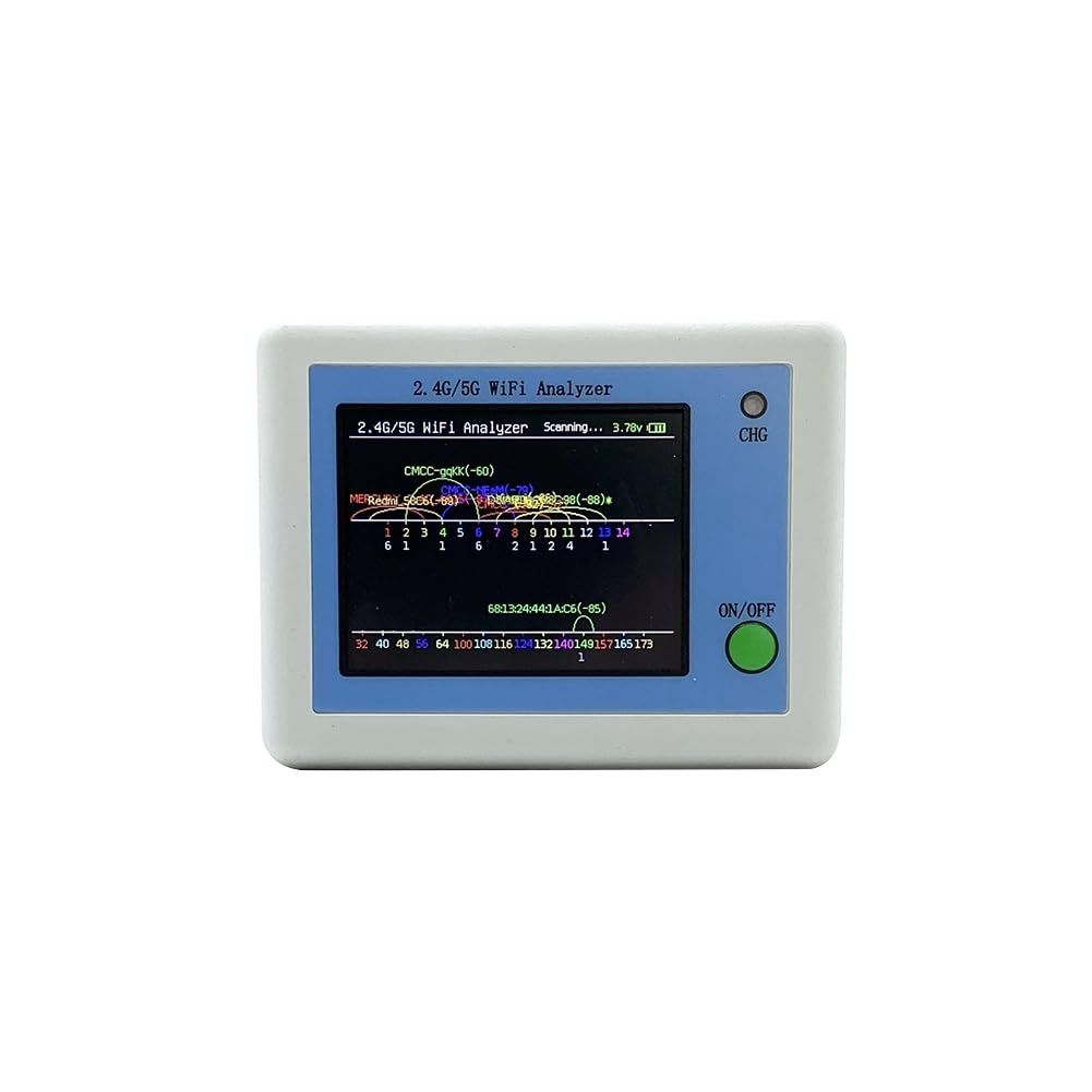 EscáNer de SeñAl WIFI 2.4G/5G Analizador de SeñAl WIFI Asistente de AdministracióN de Enrutador con Pantalla de 2,4 Pulgadas Probador de Cable de Red