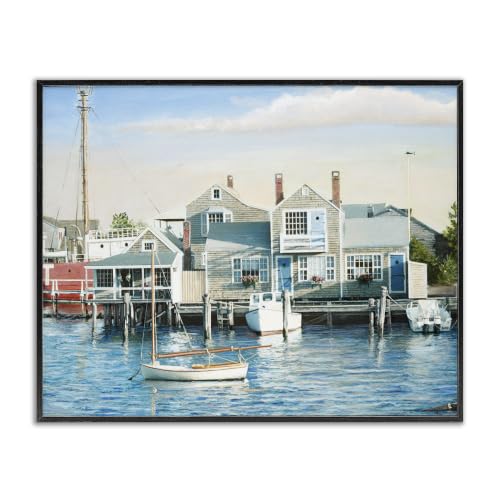 'Relaxing Boats Floating Harbor Marina Ocean'| Framed Giclee Art