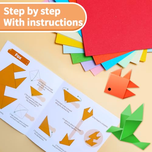 image for Praisebank Light Green Origami Paper, 220pcs 6x6 inch, Double Sided Co