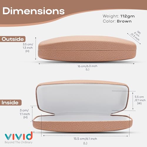Image of VIVID Vision Unisex Adult Eyewear Specs Case Cover | Screw Driver | Free Cloth | Protect Eye Glasses | Chashma Dibbi | Spectacle Box | HINGE-SPRING | Metal | 3 IN 1