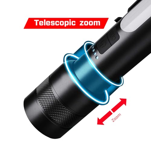 Image of IBELL FL8375S Rechargeable Torch Combo Pack of 5,with Powerbank Function, Aircraft Aluminum Body, Telescopic Zoom, Water Resistant Flashlight with Multiple Light Modes