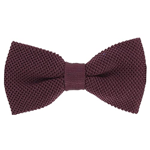 Noeud papillon tricot soie bordeaux réglable pour un confort parfait sans serrer