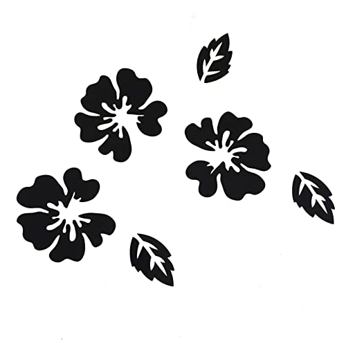 VIERSHU Miroir Fleurs Stickers Muraux Moderne Maison Chambre Salon Salle de Bain Mural Deco Autocollant 3D Fleurs Decoration Noir