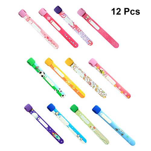 Pulseiras de segurança LIOOBO 12 peças à prova d'água Identificação de segurança Pulseiras Anti-Per