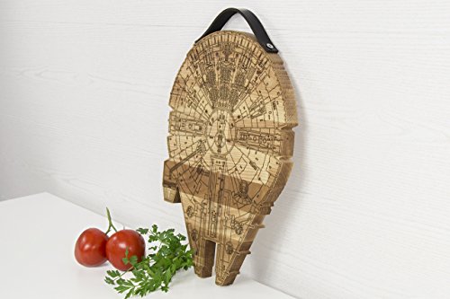 Millennium Falcon Board - Wooden Cutting Board - Engraved Wooden Plate - Rustic Cutting Board - Futuristic Serving Platter - Valentines Gift #TOP1