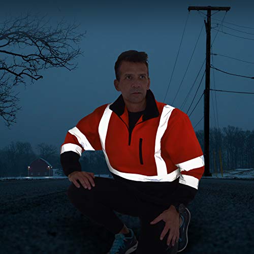 JORESTECH Hi-Visibility 1/4-Zip Safety Sweater, ANSI/ISEA Compliant Reflective Work Pullover, 100% Polyester by JORESTECH - Image 4
