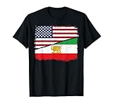 Half American Half Iranian US Flag Iran Flag Patriotic T-Shirt
