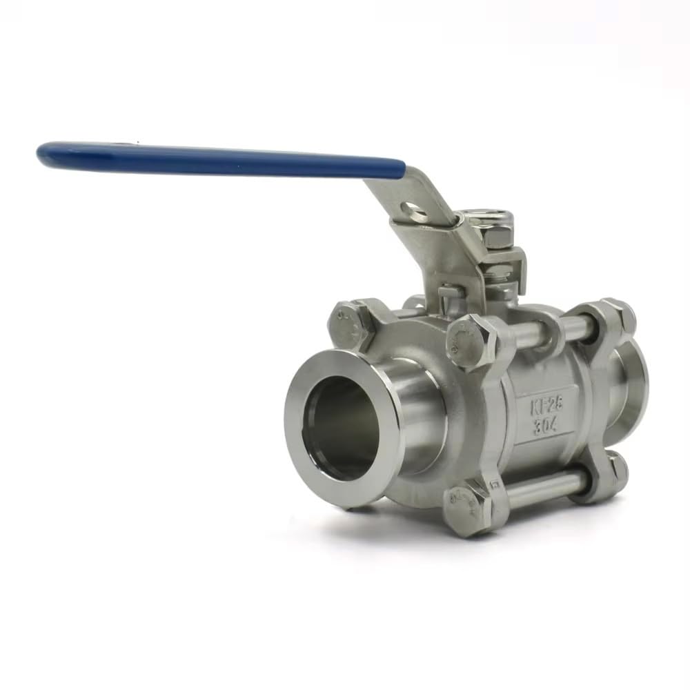 1 Válvula De Bola De Alto Vacío KF16/KF25/KF40/KF50 De 3 Piezas, Acero Inoxidable SUS304, Sello De PTFE, Válvula Manual De Brida Rápida(KF25)