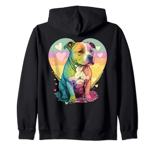 I Heart My Staffie Dog Staffy Valentines Day Staff Heart Zip Hoodie