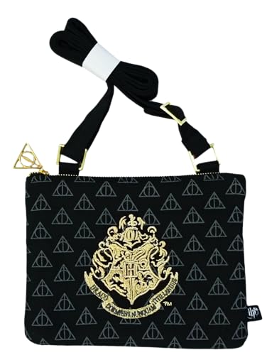 Image of GWCC Harry Potter Ravenclaw Cross Body Messenger Bag, Official Warner Bros Licensed, Adjustable Shoulder Strap (Black)