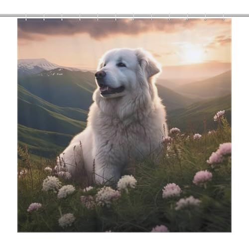 Rideau de douche chien imperméable et lavable pour baignoire - 7