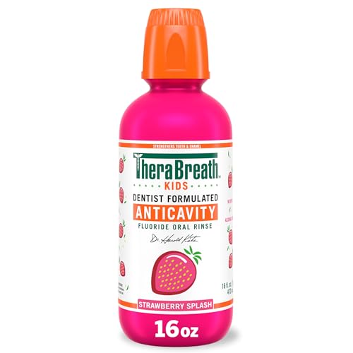 TheraBreath Kids Fluoride Mouthwash Strawberry Splash 16oz
