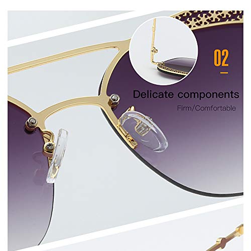 KKmoon Óculos de sol unissex da moda Óculos de sol sem moldura UV 400 Lente de proteção com gradient