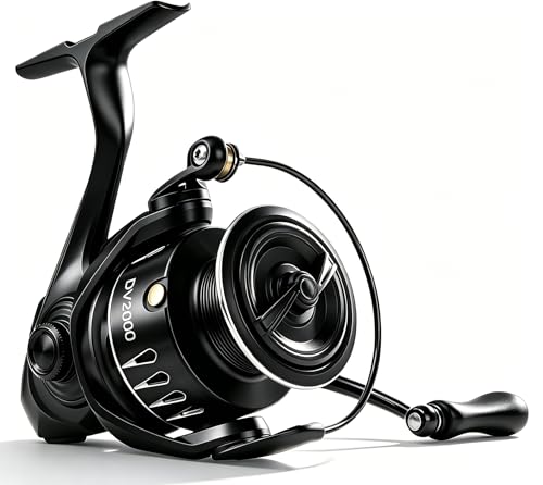 Jenseits LK2000 Spinning Reel, 5+1BB Smooth Fishing Reel, 18LB Max Drag, CNC Aluminum Spool, Lightweight Freshwater Fishing Reel for Bass Trout Crappie Panfish, Left/Right Interchangeable