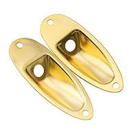Fits Strat or Squier Style Guitar Fits 6.35mm input jack,71mm mounting screws spacing Made of metal alloy Size: 81.3*33*13.2mm Package included: 2 Pcs Jack Plate