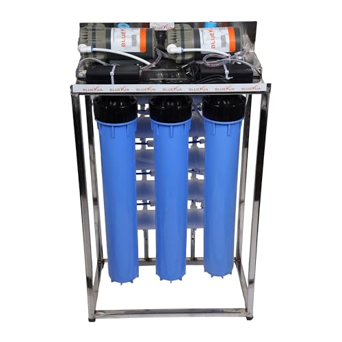 Image of Bluevua 50 LPH Commercial RO Water Purifier Plant with TDS Adjuster 50 Litre Blue Stainless Steel With TDS Adjuster