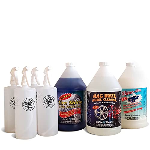 Quality Chemical Professional Car Detailing Kit/Mag Brite (1 Gallon) / Shine on (1 Gallon) / Ultra Tire Shine (1 Gallon) / 3 Gallon Combo